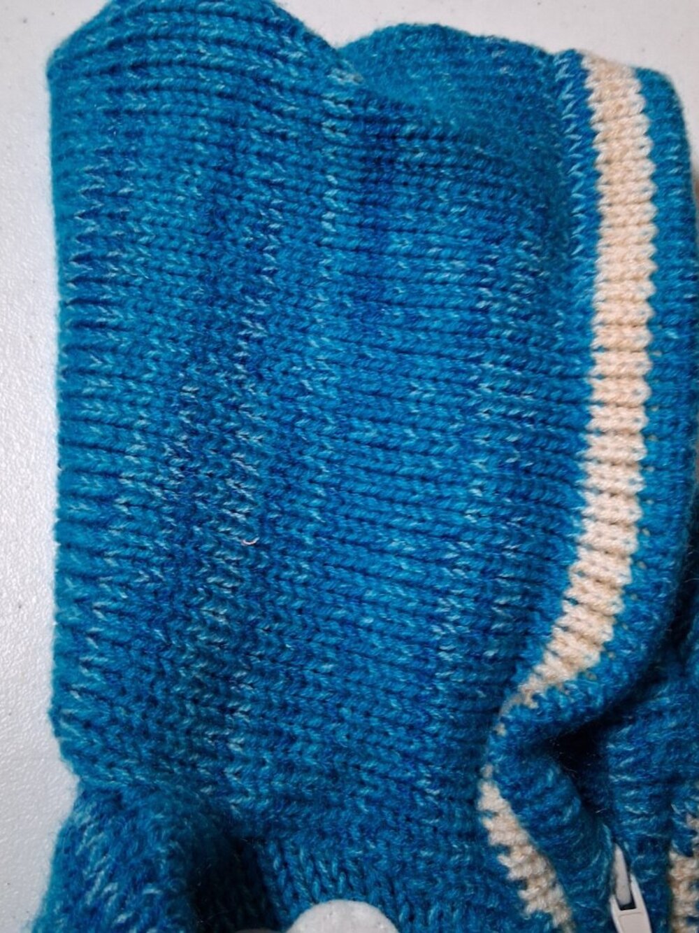 Hand Knit Peruvian Cardigan Sweater Kids Blue Mountain Sheep Sun Snail Zip - Picture 9 of 16